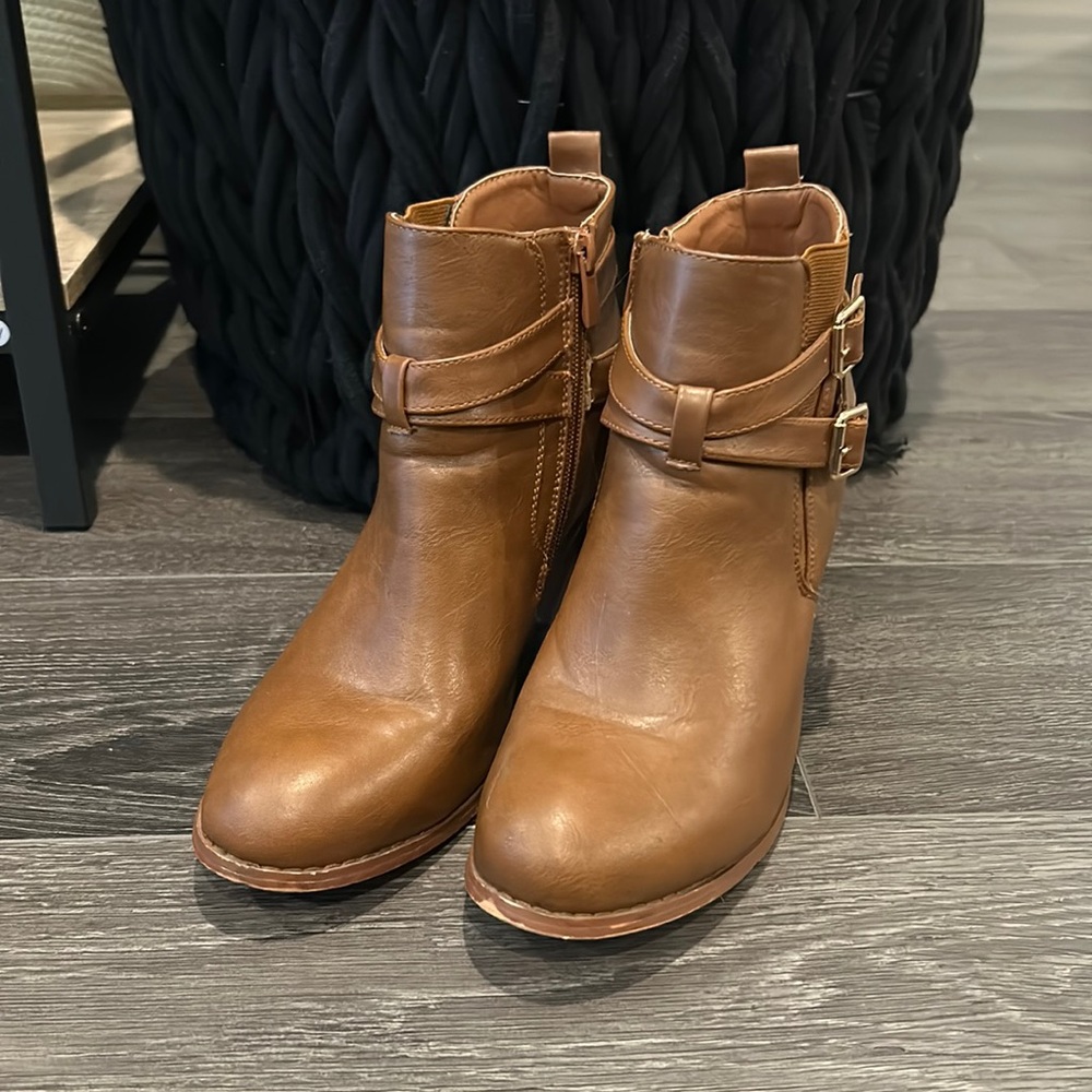 Brown midi boots